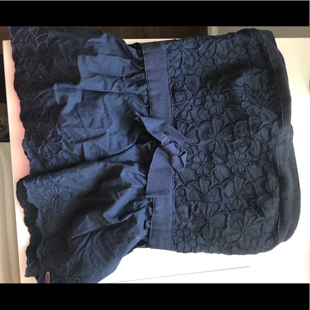 Navy Lace Fit and Flare Tube Top